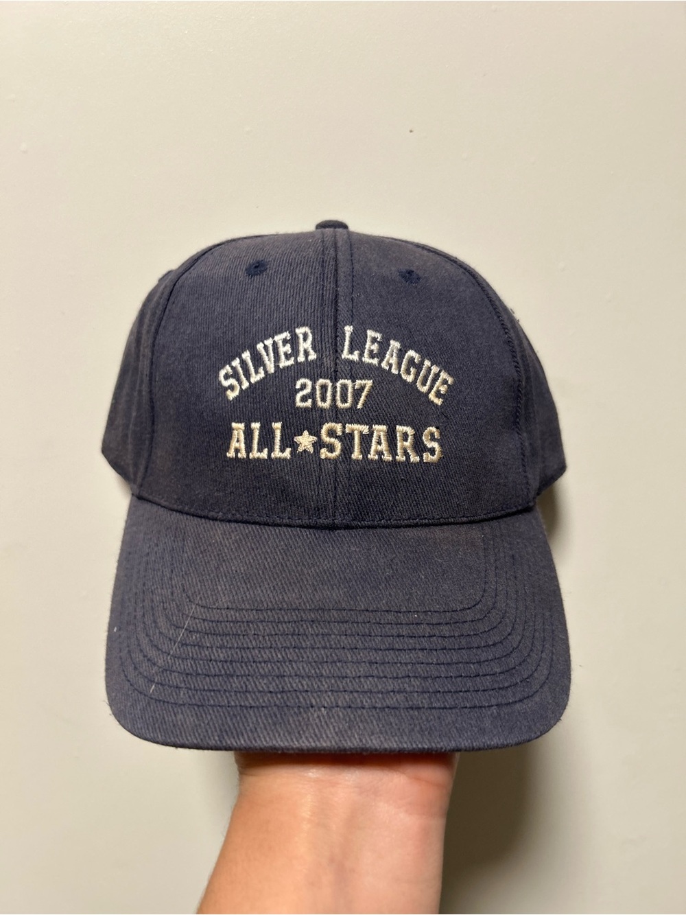 vintage navy silver league 2007 all stars dad hat